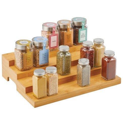 Bamboo Spice Rack Storage Shelves-2 Tier Kitchen Counter Shelf