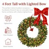 Best Choice Products Pre-Lit Christmas Wreath w/Berries & Pinecones, Large Artificial Indoor/Outdoor Décor, w/Red Lighted Bow, Plug-in - 4 of 4