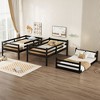 NicBex Twin Size Bunk Bed Convertible Triple Wooden Bed Frame with 2 Ladders and Full Length Guardrail, No Box Spring Required - 2 of 4