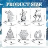 6 Christmas Stocking Holders for Mantle Silver Metal Snowflake Snowman for Mantel Fireplace Xmas Party - 2 of 4