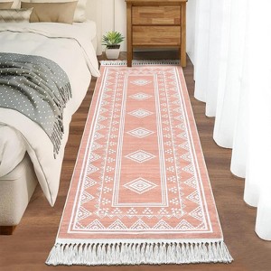 Coucheta  Area Rug 9x12 - Washable Bohemian Rug with Border, Non-Slip  Style Carpet for Living Room, Bedroom & Nursery(2*6ft,Pink) - 1 of 4