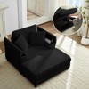 Mjkone Corduroy Comfy Chaise Lounge With Storage Ottoman&Armrests,Upholstered Sleeper Single Sofa Bed - 2 of 4