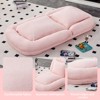 Vynxaria Pink EPU Plush Folding Floor Chair Set of 1 with 5 Adjustable Positions 90 to 180 Degree Backrest Iron Frame Gaming Meditation Nap Ready - 4 of 4