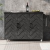 Whisen Farmhouse Style Kitchen Islands on 5 Wheels with Drop Leaf and Internal Storage Rack - 2 of 4