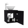 SEVOBAL Bathroom Vanities Floating Cabinet 18 Inch with Wessel Sink and One Shelf for Bathroom Storage, Black, 26.38"*22.44"*11.42" - 3 of 4