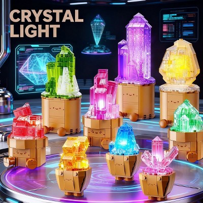 9 Packs Colorful Rock Flower Plants Collection Building Set for Adults and Kids Aged 12+