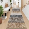 2 x 6 ft Polyester Red Rectangular Hallway Entryway Bathroom Kitchen Geometric Print Farmhouse Machine Washable Runner Rug - 2 of 4