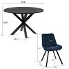 Oliver+Kourtney 5-Piece Solid Black Round Dining Table Set with 4 Upholstered Dining Chairs with Black Legs for 4-Maison Boucle - 3 of 4