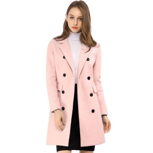 Allegra K Women's Single Breasted Notched Lapel Long Winter Coats : Target