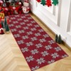 Coolmee Christmas Living Room Area Rug Machine Washable Rugs Carpet Indoor Door Mat Non-Slip Snowflake Rug for Bedroom Kitchen Green - 3 of 4
