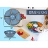 Nat & Jules Wood Partitions Matte Blue 16 inch Metal Enamel Divided Chip and Dip Tray - 2 of 4