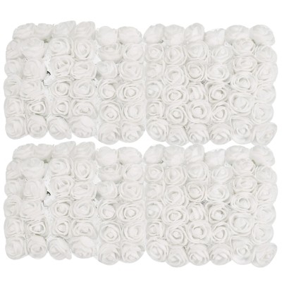 Unique Bargains Decorative Artificial Flower Rose Heads 144 Pcs White