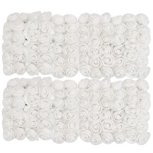 Unique Bargains Decorative Artificial Flower Rose Heads 144 Pcs White - 1 of 4