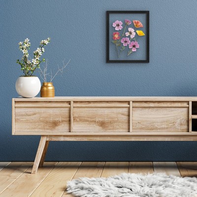 Black Engineered Wood Floating Picture Frame with Polished Glass