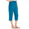 Collections Etc Drawstring Cargo Pocket Knit Casual Capri Pants - 2 of 4