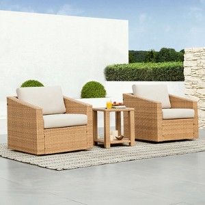 Spruce & Spring Outdoor Wicker Patio Furniture Swivel Chair - 1 of 4