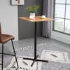 HOMCOM 24" Industrial Modern Pub Bar Table, 40.5 Inch Height Adjustable Cocktail table Square Dining Table for Kitchen or Dining Room - 3 of 4
