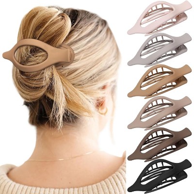 French Concord Hair Clips - 6Pcs Side Slide Volume Clips for Women Girls, Strong Hold No Slip Grip, Thick or Thin Hair