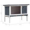 vidaXL Rabbit Hutch Grey Solid pine wood 35.4 x 17.7 x 25.6 in - 4 of 4