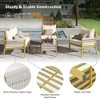 4 Piece Patio Furniture Set, Outdoor Conversation Set for 4, Patio Bistro Set with Glass Top Coffee Table for Porch Balcony Garden Yard - 3 of 4