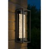 ALOADECOR H15" Modern Outdoor Integrated LED Wall Light with Dusk to Dawn Sensor Matte Black with Textured Glass Wall Lantern for Garage - 3 of 4