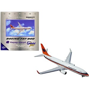 Boeing 737-800 Commercial Aircraft "Hapag-Lloyd" White with Orange and Blue Stripes 1/400 Diecast Model Airplane by GeminiJets - 1 of 3