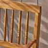 SKRAN Indoor/Outdoor Acacia Wood Bench with Shelf, 2-Person Slatted Patio Farmhouse Wooden Stool for Use in Yard, Garden, Porch, or Park, Teak - 4 of 4