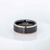 Jewelry Avalanche Mens Black & Rose Gold Tungsten Carbide Wedding Band, Comfort-fit, Beveled Edge, 8mm - 3 of 4