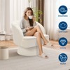 Modern Swivel Barrel Accent Chair, 360 Degree Velvet Upholstered Armchair, Striped Backrest, Comfy Lounge Chair for Living Room Bedroom Reading Nook - 2 of 4