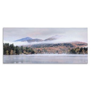 Stupell Industries Looming Fog Mountain Peak Reflective Lake Photography Canvas Art, 24" x 10" - 1 of 4