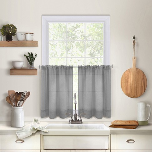 Pintuck Kitchen Window Tier Set Of 2 - Elrene Home Fashions : Target