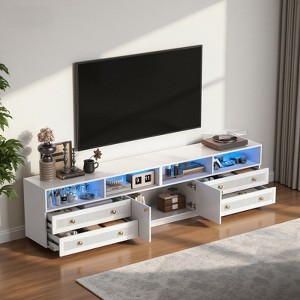 Belord High Gloss TV Stand for TVs up to 75", Modern Entertainment Center with Storage Drawers - 1 of 4