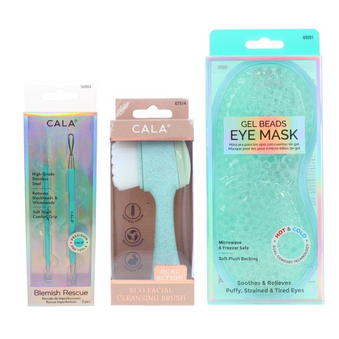 Cala Dual Action Facial Cleansing Brush Sage Spa Solutions Gel Beads Eye Mask Aqua Mint Blemish Rescue Soft Touch Kit 2 Pc Combo Pack Target
