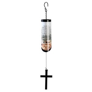 Dicksons WCA-2010 The Lord's Prayer Black and White 23 Inch Aluminum Decorative Cross Wind Chime Noisemaker - 1 of 2