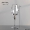 Dinewares Red Wine Glasses with Diamond Rhinestone Accent - 18 oz, 10 Inches Tall - Perfect Glasses for Bride and Groom - 3 of 4