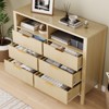 6 Drawer Dresser for Bedroom, Farmhouse Chest of Drawers with 2 Open Shelves and Fluted Doors for Living Room, Entryway - 2 of 4