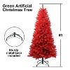 FONTOI 5ft Artificial Christmas Tree Decorative Holiday Pine Tree with Stable Metal Stand for Living Room Office Party Celebration, Red, 33"*9"*10" - 4 of 4