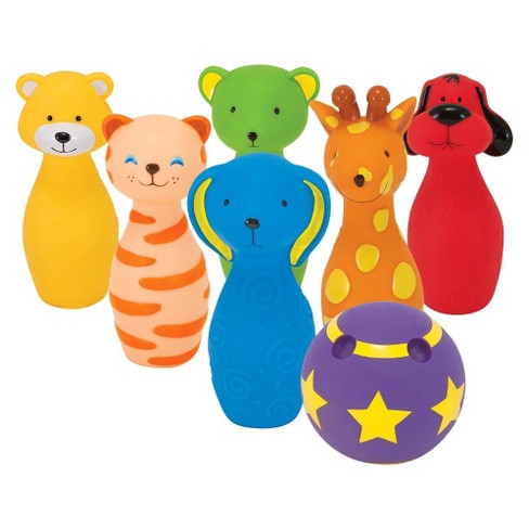 Melissa & Doug K's Kids Bowling Friends Play Set and Game With 6 Pins and Convenient Carrying Case - image 1 of 4