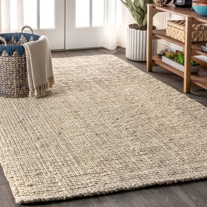 Pata Hand Woven Chunky Jute Indoor Area Rug - JONATHAN Y - 1 of 4