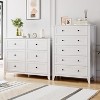 Zstar Black wood five-drawer dresser with deep drawers and metal knobs - 3 of 4