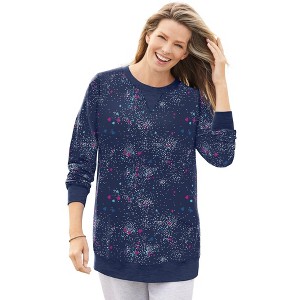 Woman Within Plus Size Fleece Sweatshirt - 1 of 4