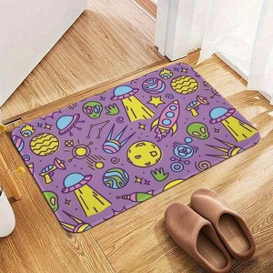 Space Education Study Earth Galaxy Bathroom Rugs Winter Bath Mat Absorbent Non Slip Bathroom Mat Christmas Soft Floor Carpet 16x20 Inches - 1 of 1