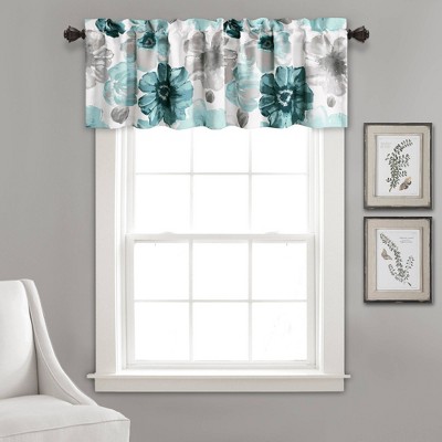 18"x52" Leah Light Filtering Window Valance Blue - Lush Décor