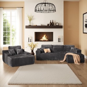 XIZZI Modular Sectional Sofa Couch, L/U-Shape Upholstered Couch, Modern Minimalist Couches for Living Room, Free Combination Deep Seat Corner Couch - 1 of 4