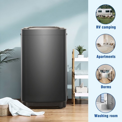 Portable Home Automatic Washing Machine, 15.4 lbs Spin Washer with 8 Water  Levels/10 Programs, Antique Gray - ModernLuxe