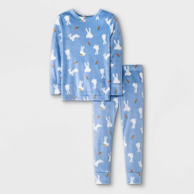 Toddler Girl's Easter Bunny hearts Cotton Pajama Set 