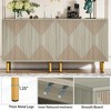Resenkos Sideboard Buffet, Kitchen Storage Cabinet,Modern Sideboard Buffet, 59" Wood Storage Cabinet with Doors,Gray & Gold - 3 of 4