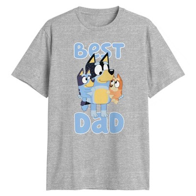 Men's Bluey Best Dad Short Sleeve Graphic T-Shirt - Heathered Gray