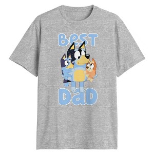 Men's Bluey Best Dad Short Sleeve Graphic T-Shirt - Heathered Gray - 1 of 3