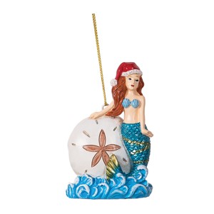 Beachcombers Mermaid With Sand Dollar & Santa Hat Ornament - 1 of 1